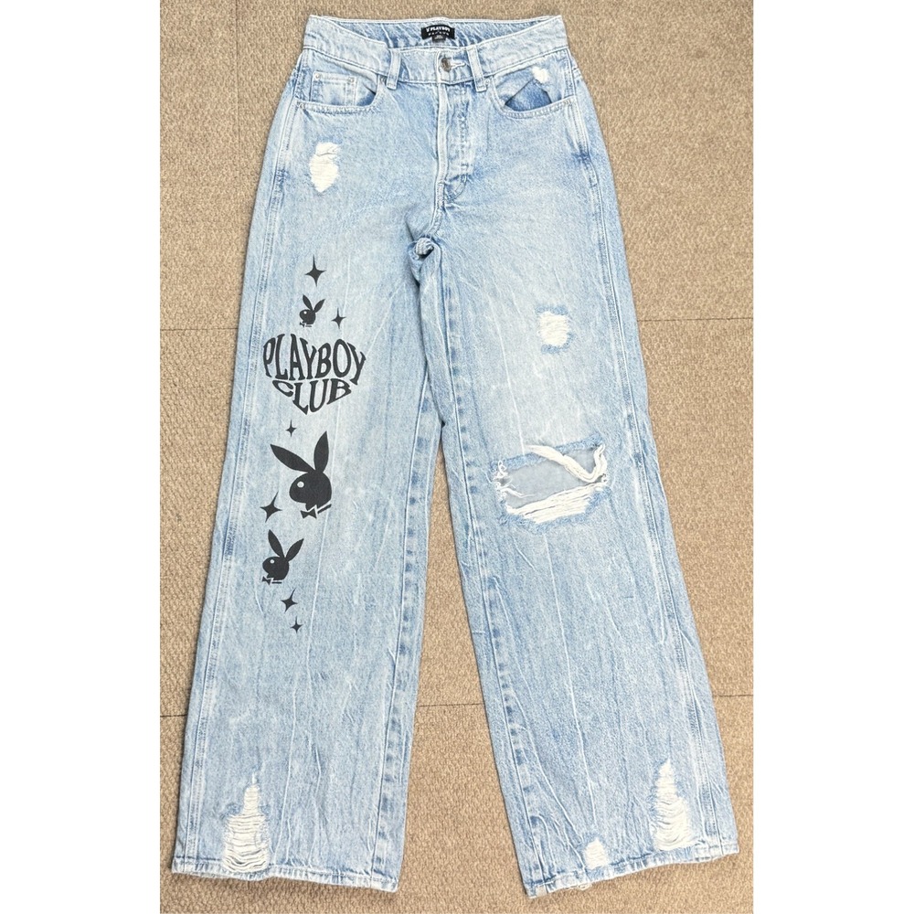 Playboy By Pacsun‎ Playboy Club Distressed Women Jeans Size 24